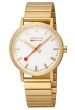 Original Schweizer Bahnhofsuhr Mondaine A660.30360.16SBM Ø40mm Gelbgoldplattiert/satin-mattiert
