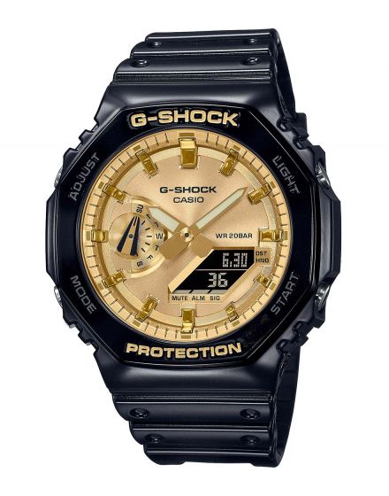 Casio GA-2100GB-1AER G-Shock Herrenuhr Schwarz / Gold