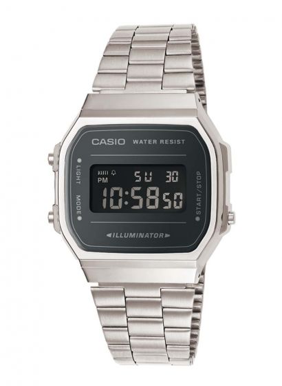 Casio Vintage Collection Retro-Armbanduhr A168WEM-1EF Digital Anthrazit / Silber