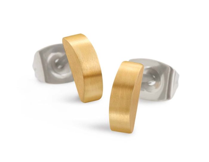 Boccia Titanium 05058-02 Ohrstecker Titan Gold Halbmond-Form