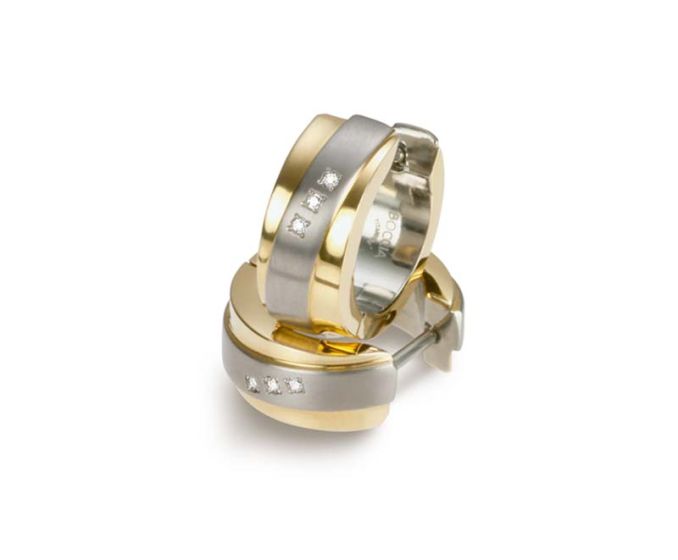 Boccia Titanium Scharniercreole 0560-04 Bicolor mit je 3 Brillanten