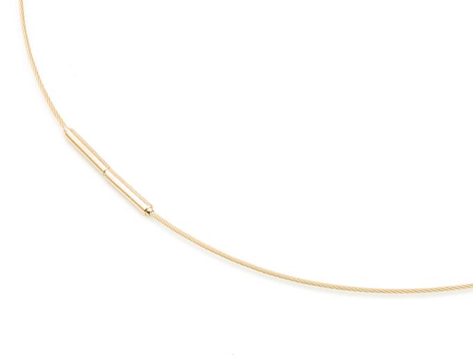 Boccia Titanium 0802-0245 Damen-Collier Gelbgoldfarben Titanschliesse 45 cm