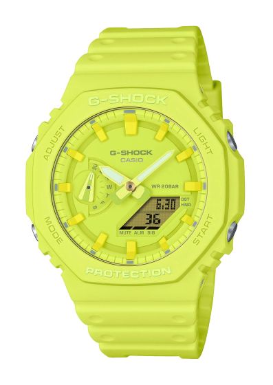 Casio GA-2100-9A9ER G-Shock Herrenuhr Neongelb aus Öko-Harz