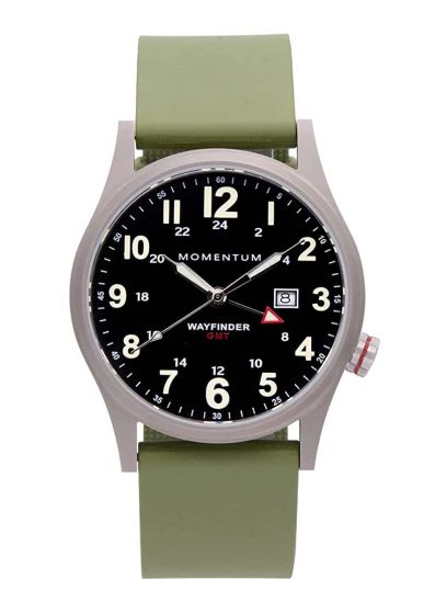 Momentum Wayfinder GMT Titanium Herrenuhr Ø 40mm SN60-Green-Goma