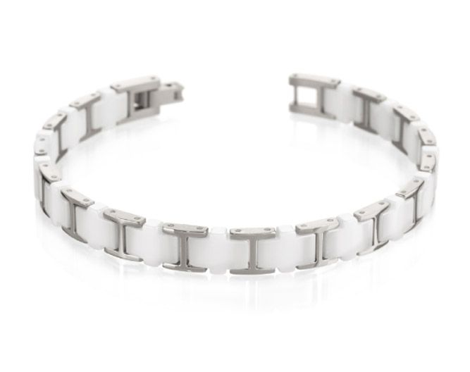 Boccia Titanium Armband 0388-01 Ceramic weiß