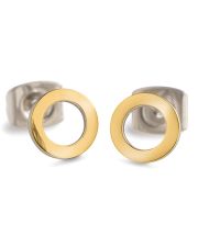 Boccia Titanium 05023-02 Ohrstecker aus Rein-Titan poliert gelbgoldplattiert Kreis