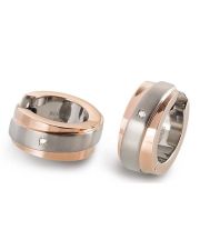 Boccia Titanium 0560-08 Creolen Titan / roségoldplattiert mit Diamanten