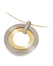 Boccia Titanium 0741-04 Anhänger aus Titan bicolor/gelbgold mit 3 Brillanten 