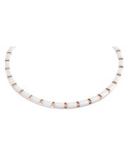 Boccia Titanium 0845-06 Damen-Collier Titan roségold + Ceramic weiß