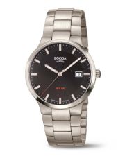 Boccia Titanium 3652-03 Herrenuhr Solar Saphirglas schwarz/anthrazit