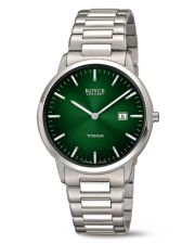 Boccia Royce 3658-01 Herrenuhr aus Titan mit ultrakratzfestem Saphirglas Grünes Zifferblatt