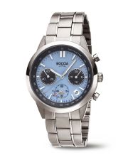 Boccia Titanium 3737-02 Solar Herren-Chronograph Dunkelblau Ø40,6mm