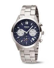 Boccia Titanium 3737-02 Solar Herren-Chronograph Dunkelblau Ø40,6mm