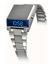 Bulova Computron 96C139 Herren Retro Digital Uhr blau silber