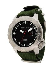 Taucheruhr Momentum Torpedo Steel DV74BS7G mit olivgrünem Nato-Band