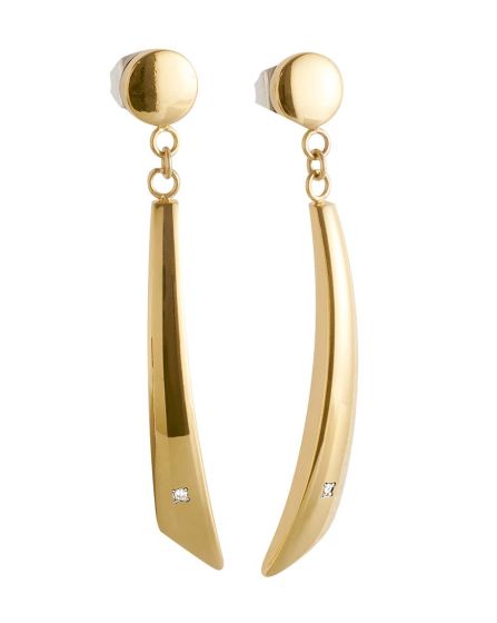 Boccia Titanium 05049-03 Ohrstecker / Ohrhänger aus hautfreundlichen Rein-Titan mit Gelbgoldplattierung und Brillanten
