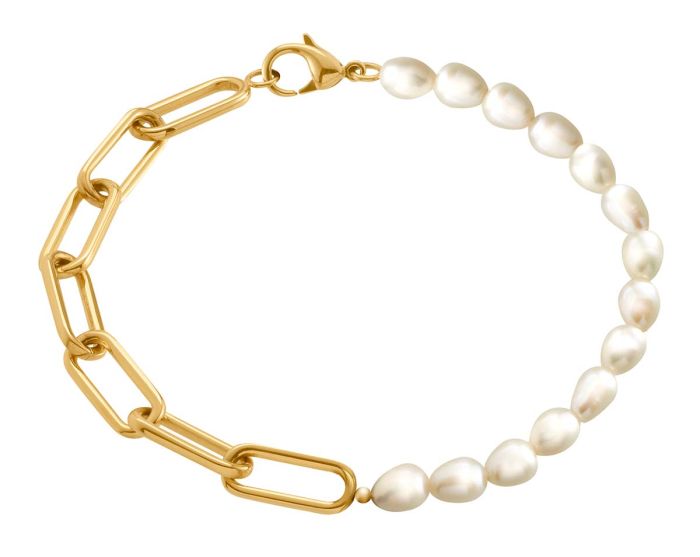 Boccia Titanium 03048-02 Damen Armband gelbgoldfarben-ionenplattiert mit Sußwasserperlen