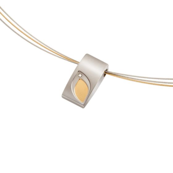 Boccia Titanium 07004-03 Anhänger Titan Bicolor mit Diamant
