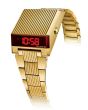 Bulova Computron 97C110 Herren Retro Digital Uhr rot gelbgoldfarben