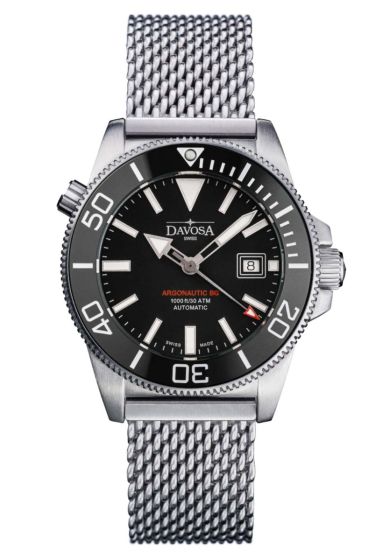 Davosa Argonautic BG 161.528.22 Herrentaucheruhr Automatic Milanaiseband schwarz
