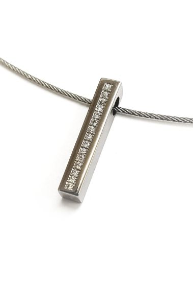 BOCCIA Collier-Set: Anhänger Titan mit 15 Brillanten 0722-02 + Halsreif inkl. 4040066169972