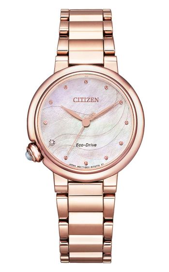 Citizen L-Kollektion EM0912-84Y ECO-Drive Damen-Solar-Uhr roségold mit Saphirglas
