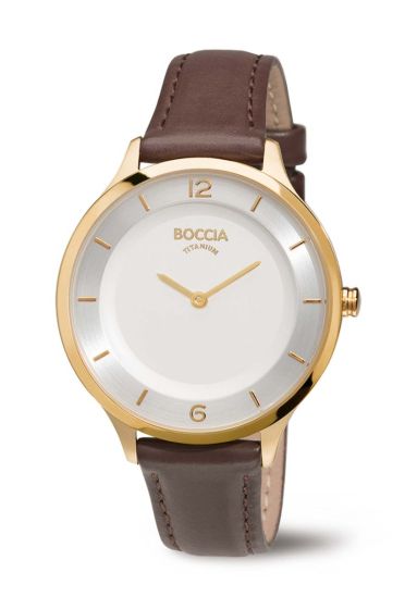 Boccia Titanium  3249-04 Damenuhr Titan gelbgoldfarben Ø37mm