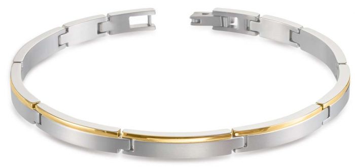 Boccia 03025-02 Damen-Armband aus Titan teilpoliert/teil-goldplattiert