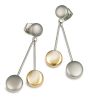 Boccia Titanium Ohrstecker/ Ohrhänger Bicolor 0568-02 aus Titan partiell gelbgoldplattiert