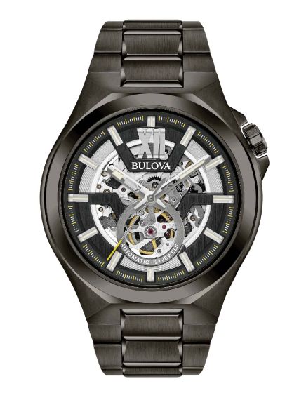 Bulova 98A179 Maquina Herren Automatik Skelettiert IP-anthrazit