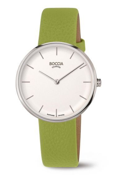 Boccia Titanium 3327-07 Damenuhr Titan mit veganem Apple-Skin-Uhrband in apfelgrün