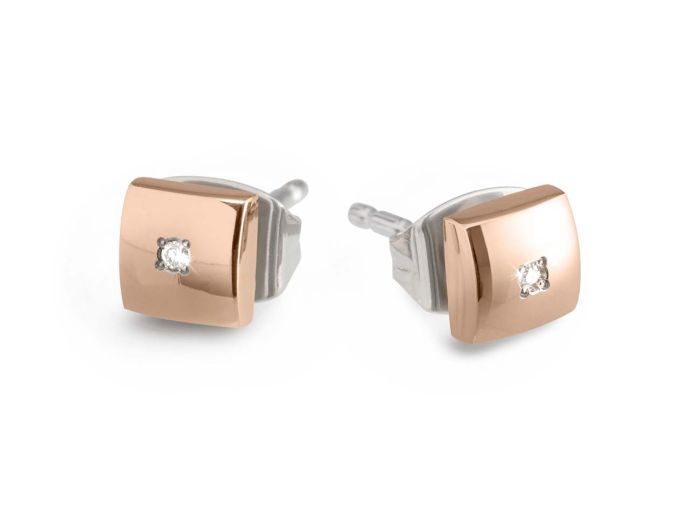 Boccia Titanium Ohrstecker 05050-04 Roségold-Plattiert m. Brillant